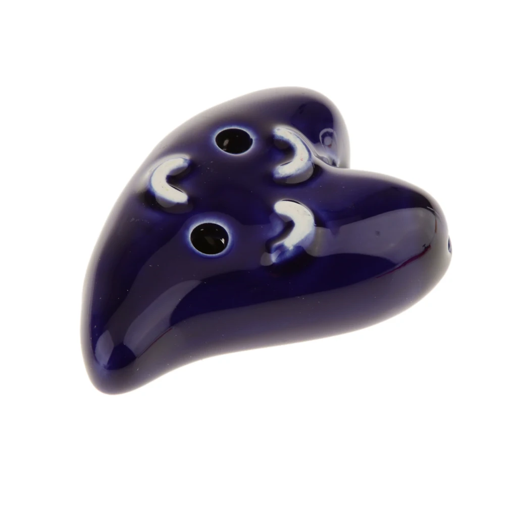 

Kids Toy 6 Holes Heart Shape Purple Ceramic Ocarina Whistle Music Instrument Toy