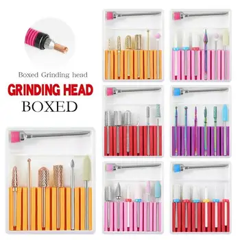 

7Pcs Ceramic Nail Drill Bits Set with Cleaning Brush Diamonds Milling Cutter Polishing For Electric Mill Machine Accessories