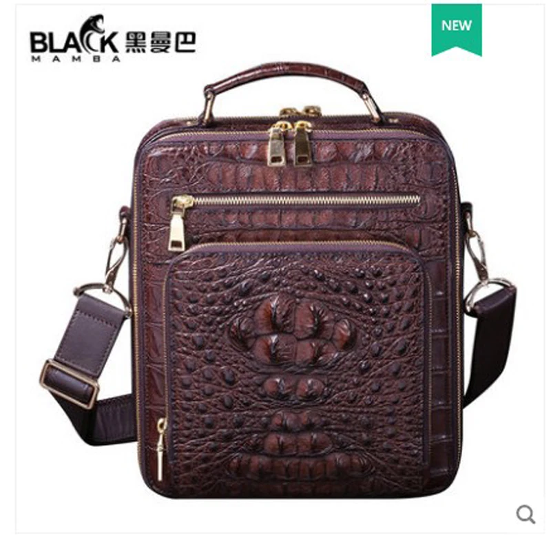 

heimanba Crocodile leather shoulder bag Japanese handbag men cross-body small bag leather vertical handbag new style men handba