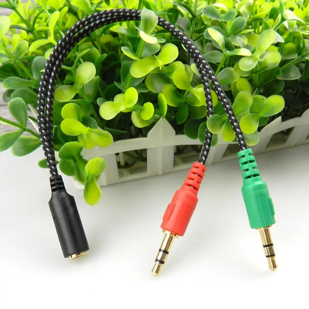 100pcs High quality 3 5mm Y Splitter 2 Jack Male To 1 Female Headphone Mic Audio Adapter Cable