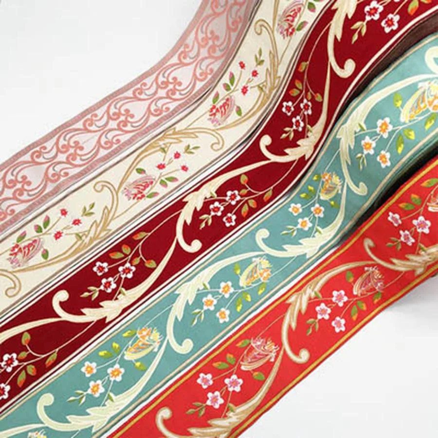 1 м китайская вышитая тесьма подвязка с лентами для украшения одежды Hanfu элегантное кружево отделка шитье занавес диван принадлежность для подушек