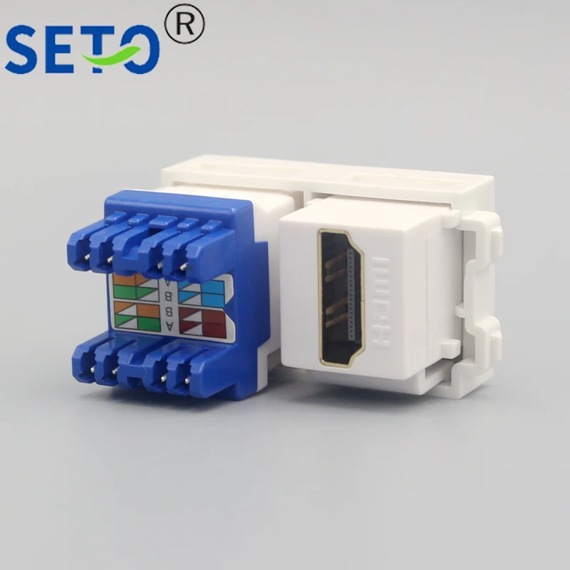 SeTo HDMI Тип модуль+ сеть Lan RJ45 Cat6 бесплатный сварочный разъем Keystone для настенной плиты Разъем