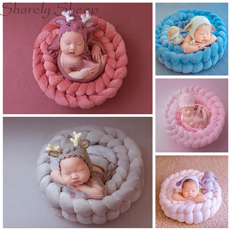 

Newborn Photography Props Circle Basket for Baby Boy Girl Photo Shoot Studio Posing Bean Bag Frame bebe fotoshooting Accessories