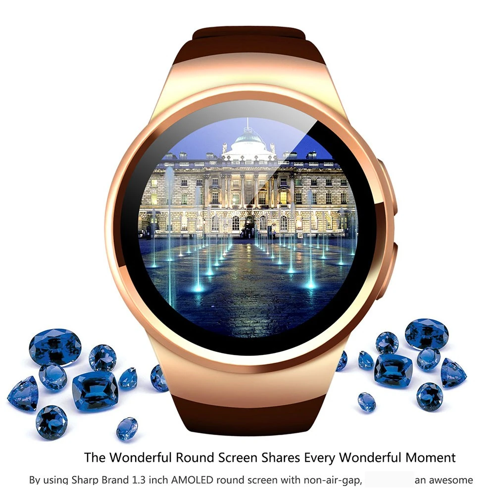 Bluetooth Sports Smart Watch HD Full Screen Support 2G SIM TF Card Smartwatch Heart Rate Watch for IPhone Samsung Huawei KW18