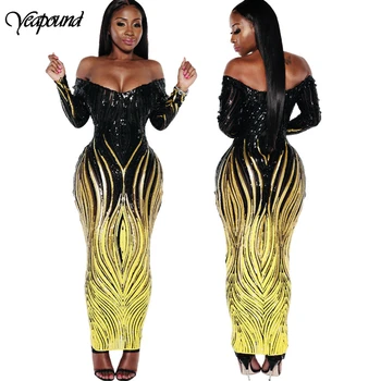 

Sexy Sequin Long Summer Dress Elegant Off Shoulder Party Dresses Women Long Dress Sexy Bodycon Maxi Dress