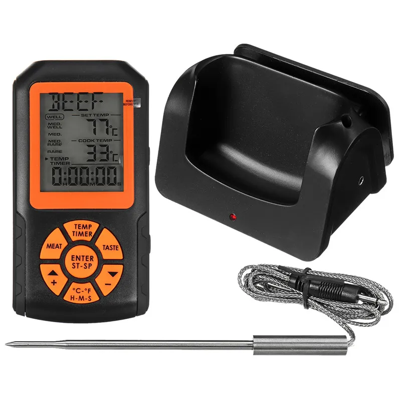 BBQ Thermometer Wireless Remote Digital Meat Thermometer with Probe for Cooking Smoker Kitchen Oven grilling