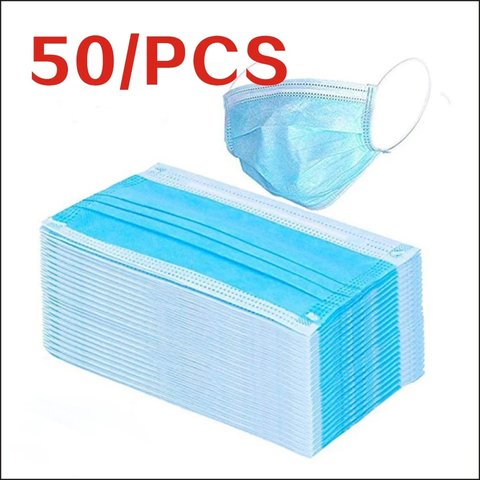 

50 pcs 3 Layer Non Woven Antivirus Face Mask Health Protection Medical Masks Anti Coronavirus Mask Virus