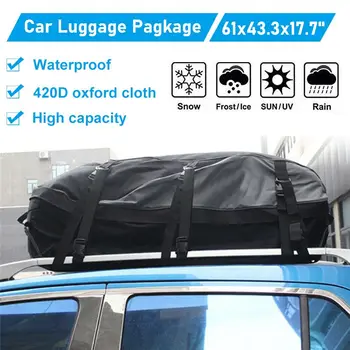 

155X110X45cm 420D Oxford Car Roof Box Roof Bag Waterproof Rooftop Luggage Carrier Storage Bag Travel Waterproof for SUV Cars