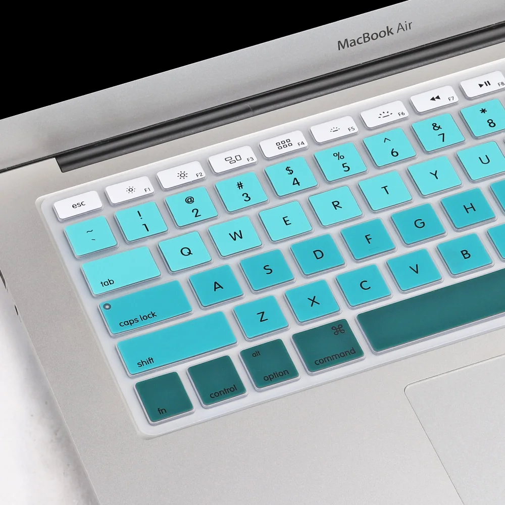 Градиентная красочная Силиконовая Защитная пленка для клавиатуры для MacBook Air Pro retina 13,3 15,4 дюйма, американская версия на английском языке