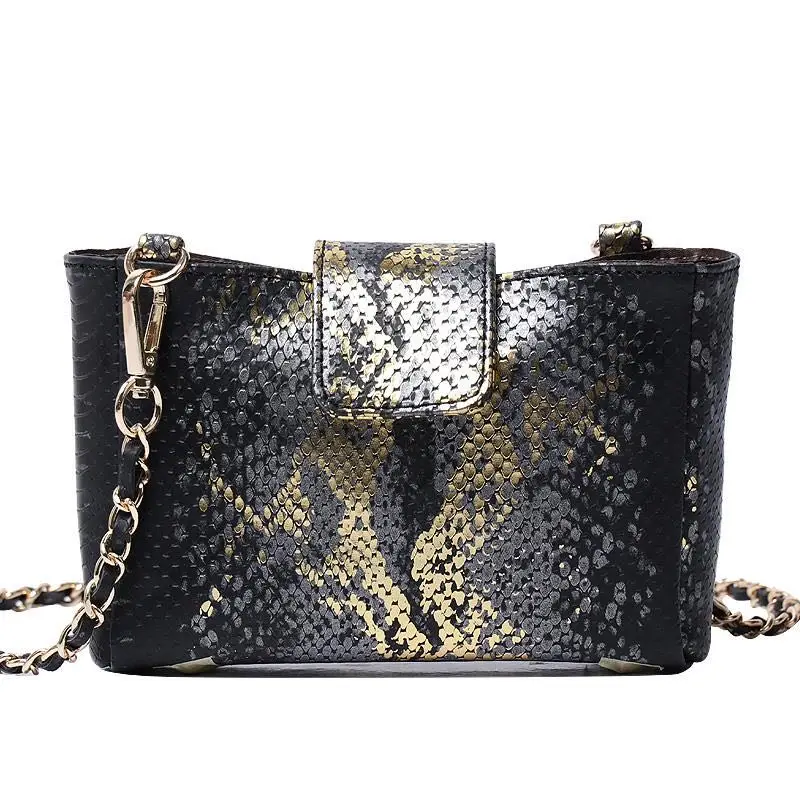 

Fashion Women Python Pattern Leather Handbag Embossed Python Leather Shoulder Bag Summer Party Trendy Purse Bag