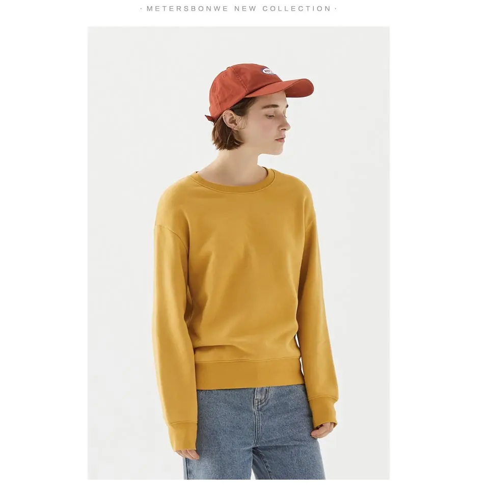Metersbonwe Basic Hoodies For Women Streetwear Female Autumn Solid Colour Hoodies Casual Sweatshirt New Hip Pop Tops 633209