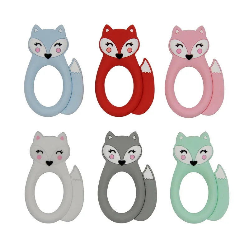 

Fox Baby Silicone Teether Food Grade Nursing Toy Animals Shape Teethers Kids Oral Dental Care