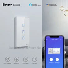 SONOFF T0US TX Wifi Smart Wall Light Switch Timer 1/2/3 Gang Support Voice/APP/Touch Control Works With Alexa Google Home IFTTT