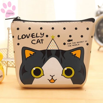 

Obawa 2020 New Style Women Purse Card Holder Cute Cat Coin Money PU Wallet for Women Fashion Package Cute Bag