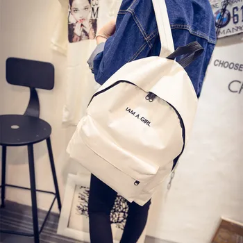 

2019 New Arrival Canvas Printing College Style Junior High School Students Big School Bag