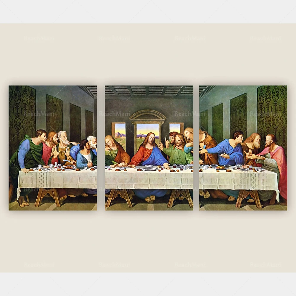Leonardo Da Vinci, "L'Ultima Cena", "L'Ultima Cena" Decorazione Del Soggiorno Di Arte Della Parete, Tela Dell'Ultima Cena Di Gesù, Chr