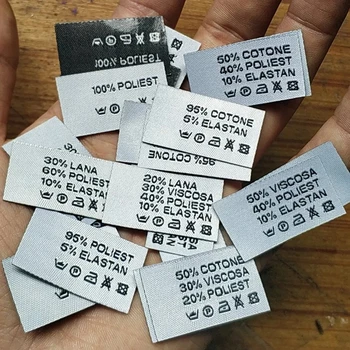 

8000pcs , 3.5 * 2 cm Custom Hot iron on white cloth care label washing tags hot melt glue