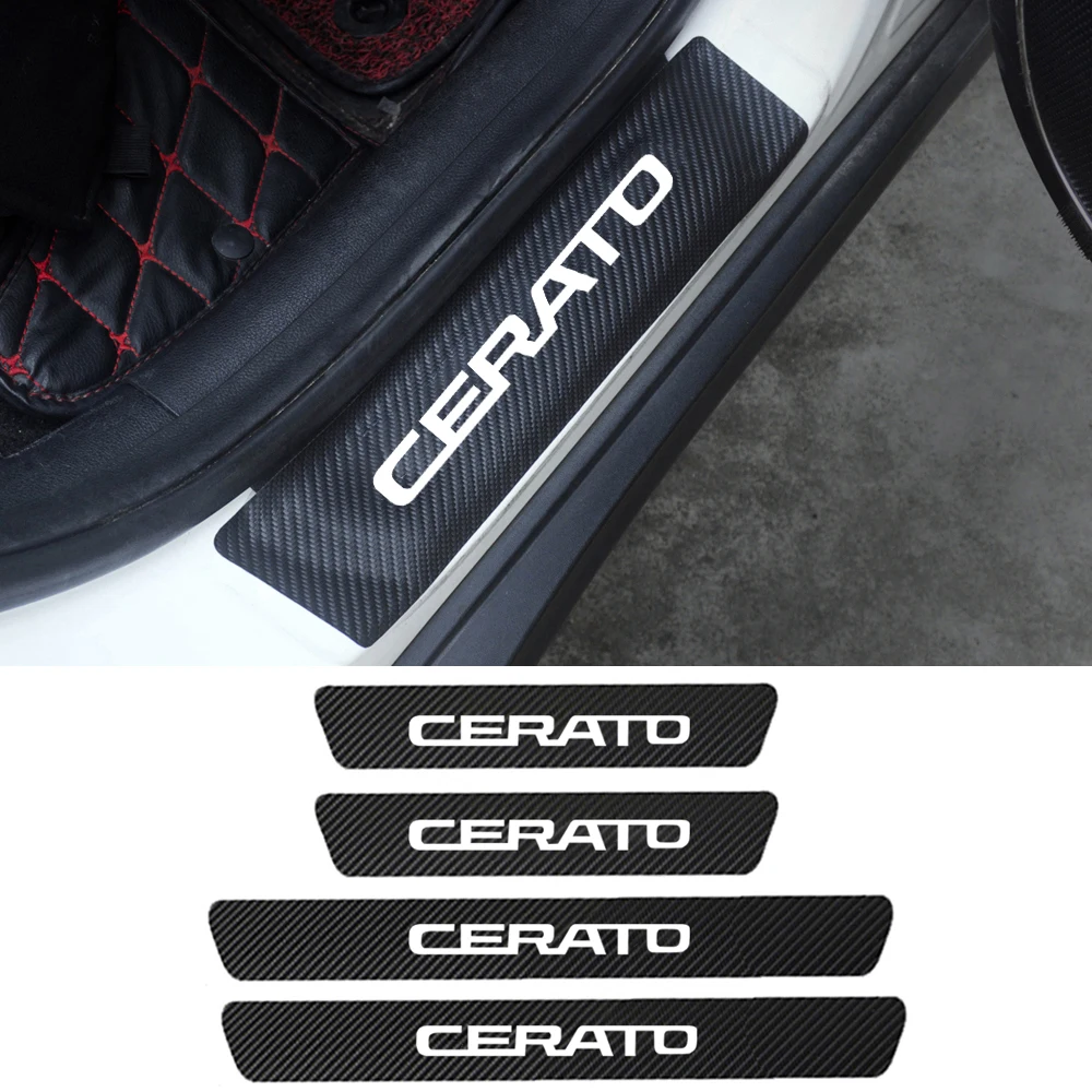 

4PCS Car Door Sill PU Leather Stickers For Kia Cerato K3 Car Door Threshold Guard Auto Interior Accessories 2017 2018 2019 2020