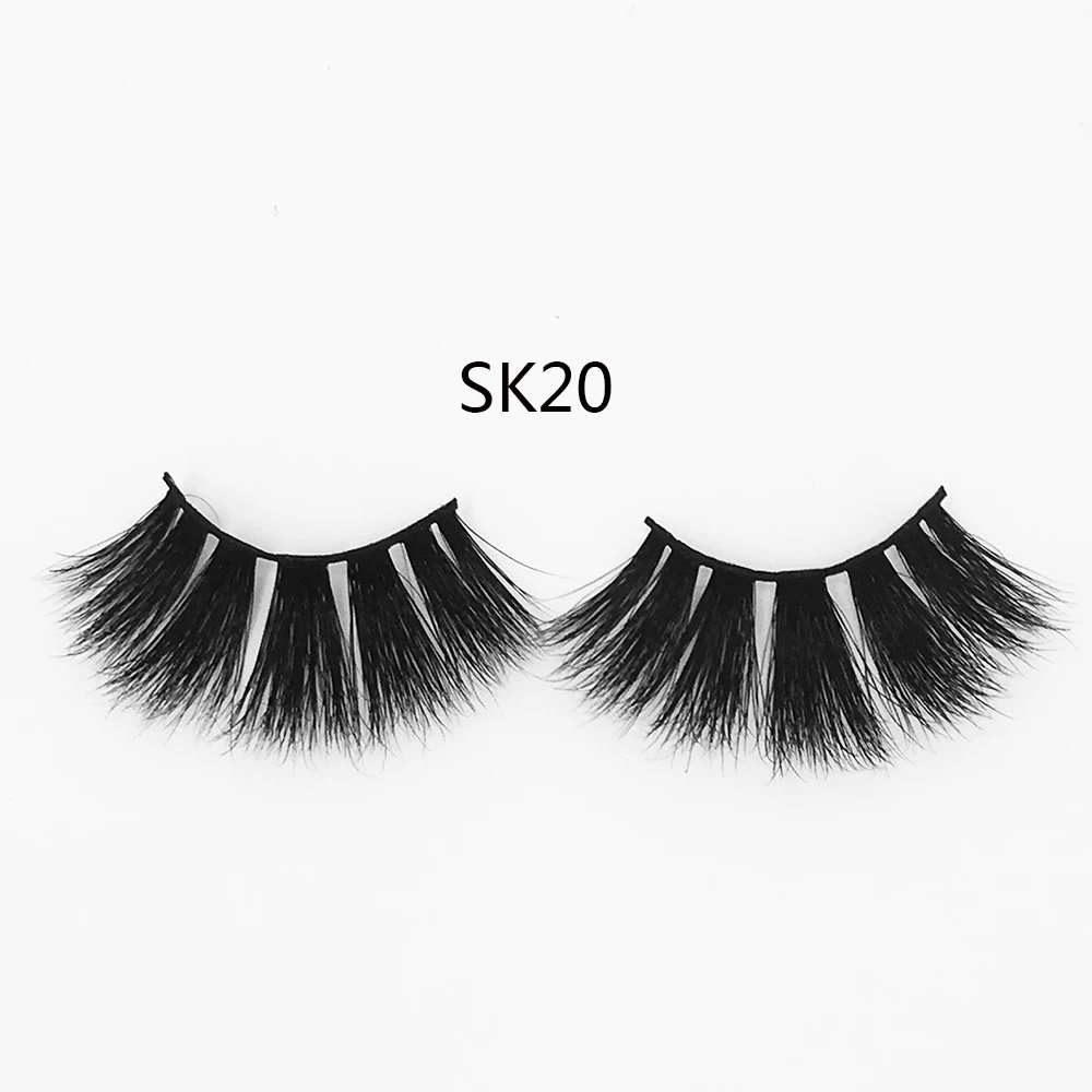 SK20 1 пара 20 мм 3D норковые накладные ресницы Роскошные крест-накрест норковые ресницы накладные ресницы ручной работы драматические ресницы инструменты для макияжа - Цвет: SK20