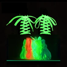 1 par brillante brillan en la oscuridad juguetes de moda 1 par 120cm brillante cordón para zapatos deportivos luminosa los cordones de los zapatos bien regalo de juguetes de los niños