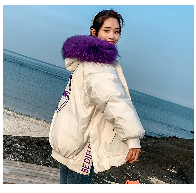 Photo Shoot Winter New Style down Jacket BF Fashion Loose And Plus-sized Slimming Short Students Woman Cotton Dress Network Red
