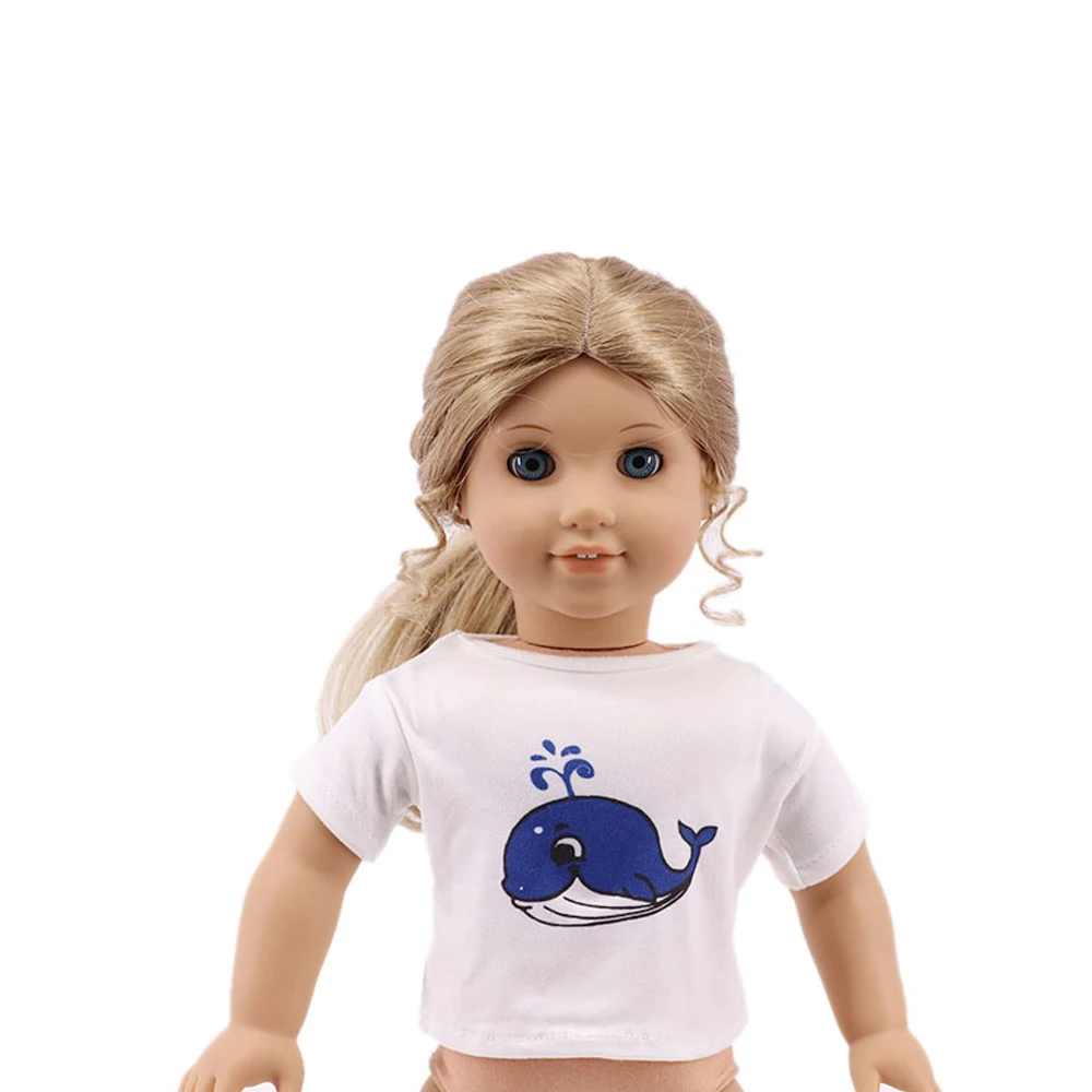 Barbie Doll Clothes Doll Clothes Accessories Doll Clothes Doll Accessories Doll Clothes Cotton Striped T-shirt Unisex Short Top Fit 18Inch American &43cm Reborn Baby Doll Accessories Generation Gifts