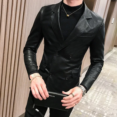 メンズ スーツ ジャケット カジュアル ルーズ Puレザー 黒 秋 Admsanmiguel Com Ar