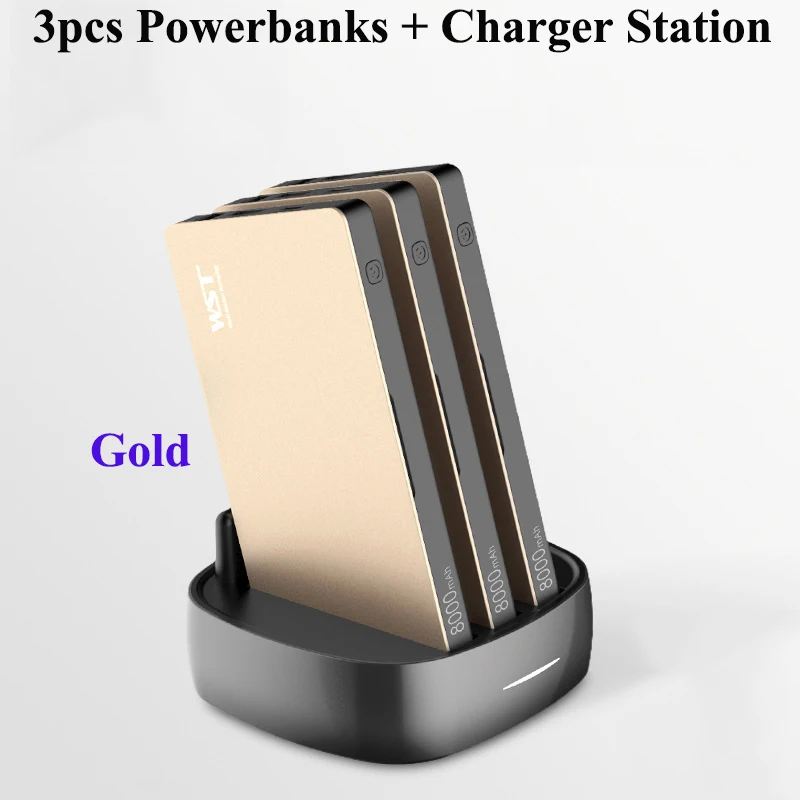 3 x 8000mAh Power Bank with Charger Station USB Phone Charger Holder Fast Charging Powerbank for Xiaomi iPhone Samsung Poverbank samsung battery pack Power Bank