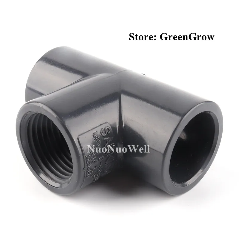 

1pc 20 25 32mm To 1/2" 3/4" 1" Hi-Quality UPVC Tee Connector Garden Irrigation Water Pipe Connectors Aquarium Tank Tube Joints