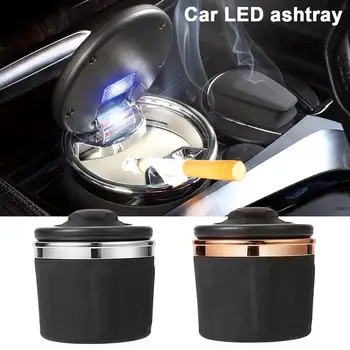 

Universal Car Ashtray With Led Lights With Cover Creative Personality Covered Car Inside The Car Multi-function Car Supplies