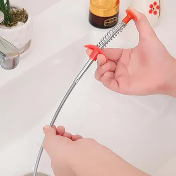 

1pcs Spring Pipe Cleaner Dredging Tools Drain Snake Drain Cleaner Sticks Clog Remover Cleaning Tools Household for Kitchen Sink