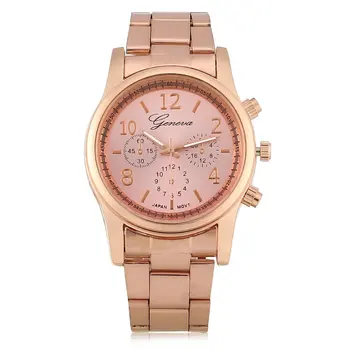 

1pcs Trustworthy 3Colors Quartz Watch Men Women Faux Chronograph Plated Clock Relogio Metal Men's Watches