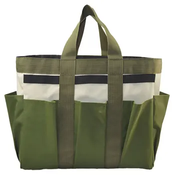 

Oxford Basket Hand Tools Basket Cloth Tote Bag Multi-pockets Household Manual Gardening Tool Container (Olive Green)