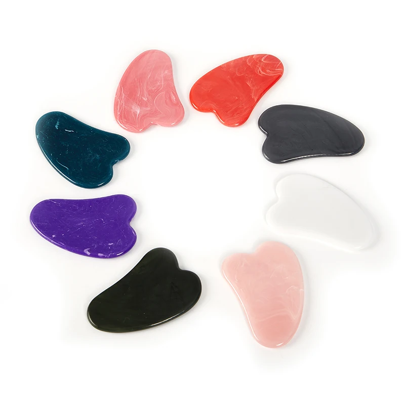 1PCS Natural Jade Stone Gua Sha Massage Board Rose Quartz Guasha Plate Jade Face Massager Scrapers Tools Face Neck Back Body neck face massager