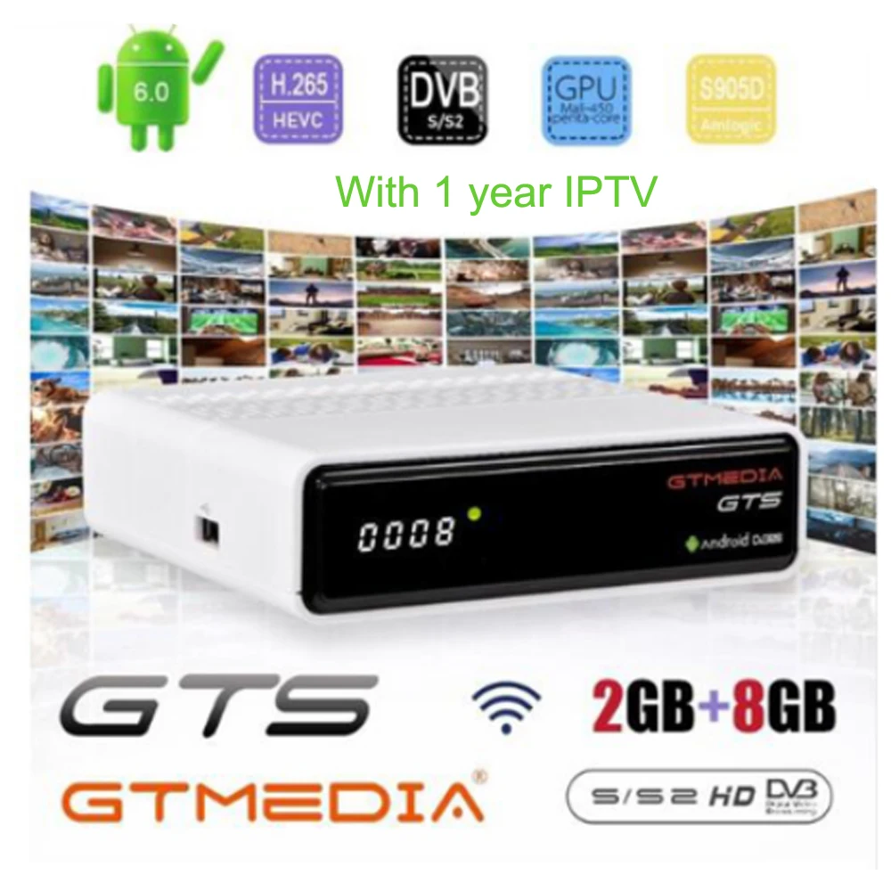 GTMEDIA GTS 4K Android ТВ приставка рецептор DVB-S2 Bluetooth спутниковый ресивер Поддержка Cccam IP tv m3u ТВ приставка PK freesat v8 nova