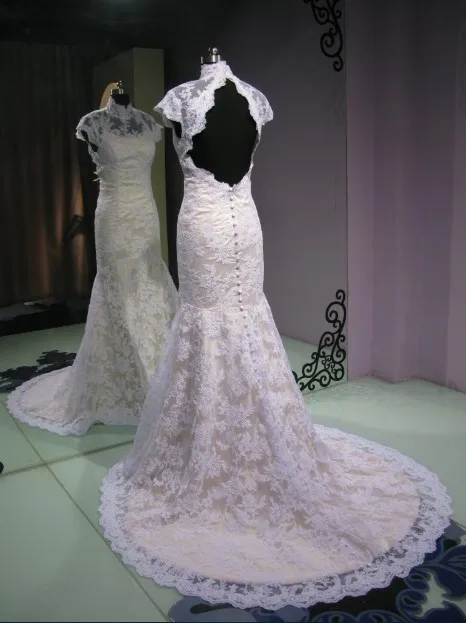 Casamento, сексуальное, с открытой спиной, с высокой горловиной, vestido de noiva renda,, модное, романтичное, свадебное платье, кружевное, свадебное платье