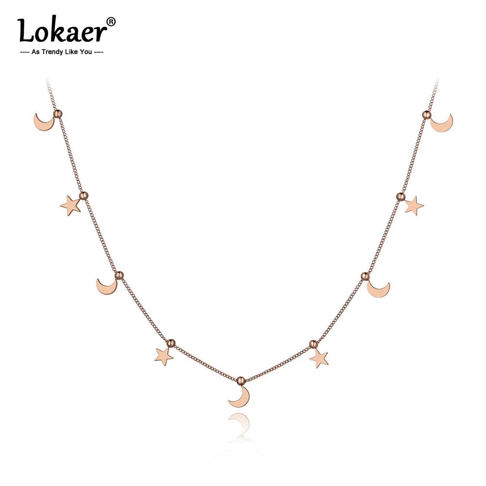 Женское колье с кулоном Lokaer из титана и нержавеющей стали в богемном стиле Луной