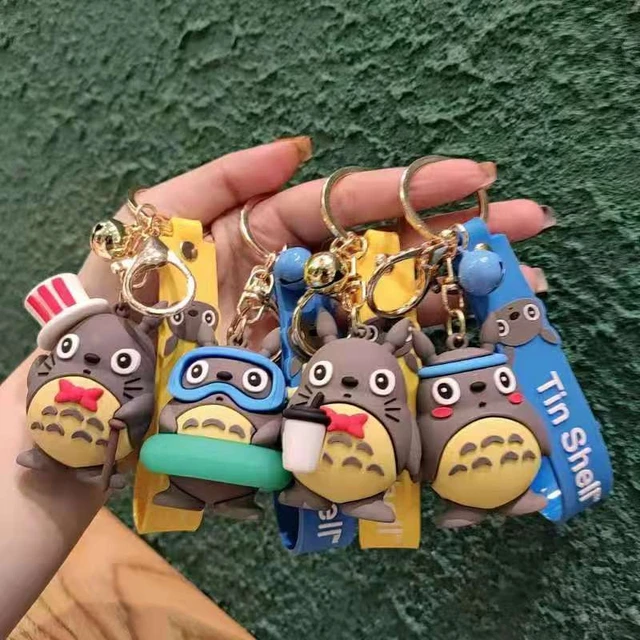 Kreative cartoon Mein Nachbar Totoro keychain puppe PVC weich gummi  schlüssel ring männer auto damen tasche ornamente - AliExpress