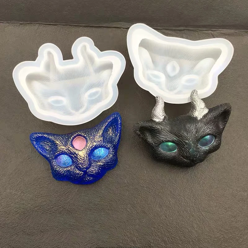 Moule En Silicone Pour Chat En Plâtre 3D, Résine, Bougie Aromatique, Ciment Béton, Ornements De Bureau