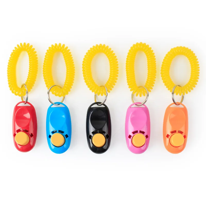 Clicker Dog Key-Chain Pets Dog-Training Cat Aid-To-Sound Adjustable Plastic 1pc Wrist-Strap