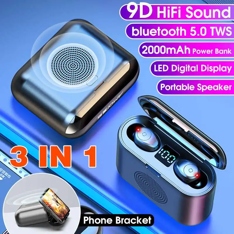 F9 TWS Mini Bluetooth Earphone 5 0 Touch Sports Stereo Wireless Headset Noise Reduction Surround Sound Speaker for iphone