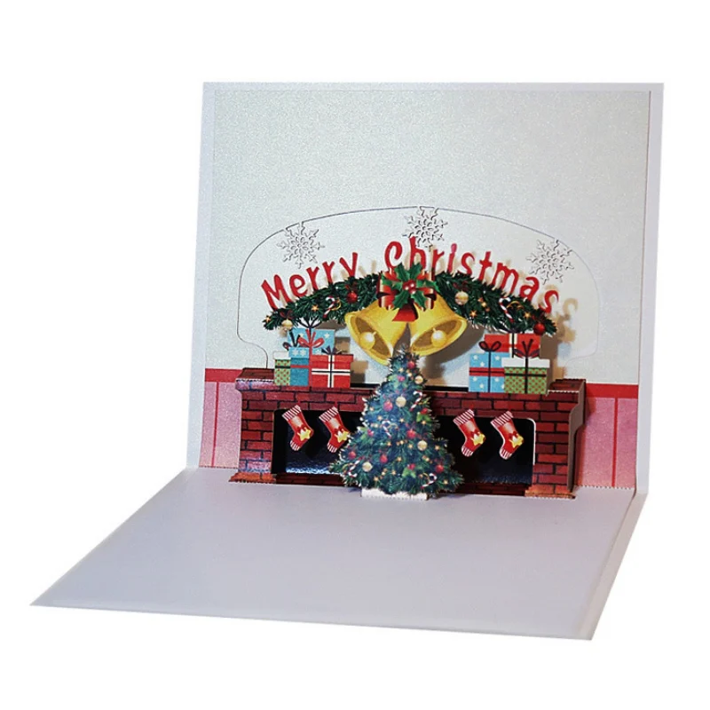  3d stereo christmas card thanksgiving blessing handmade wish card invitations christmas cards merry - 4000378819593