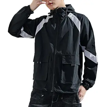 

MISSKY Men Lovers Coats Sun Block Clothes Breathable Simple White Black Light-blocking Sports Jacket Spring Autumn Male Tops