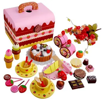 

Hobbylane Children Simulation Cake Baby Wooden Pretend Game Educational Toys for Boys and Girls