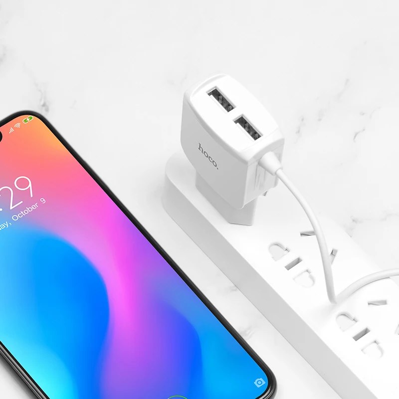HOCO C59A 20 шт./лот 5 в 2.1A USB зарядное устройство для iPhone 11 Xs Max ЕС вилка настенное зарядное устройство адаптер для samsung Xiaomi huawei