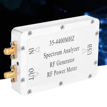 Analisador de espectro 35-4400mhz com medidor alimentação de fonte varredura de liga de alumínio com uma interface usb alta qualidade