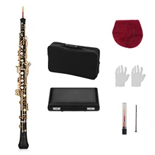 Muslady Профессиональный C ключевой гобой полуавтоматический стиль деревянный духовой инструмент с гобоя Рид перчатки кожаный чехол сумка для переноски