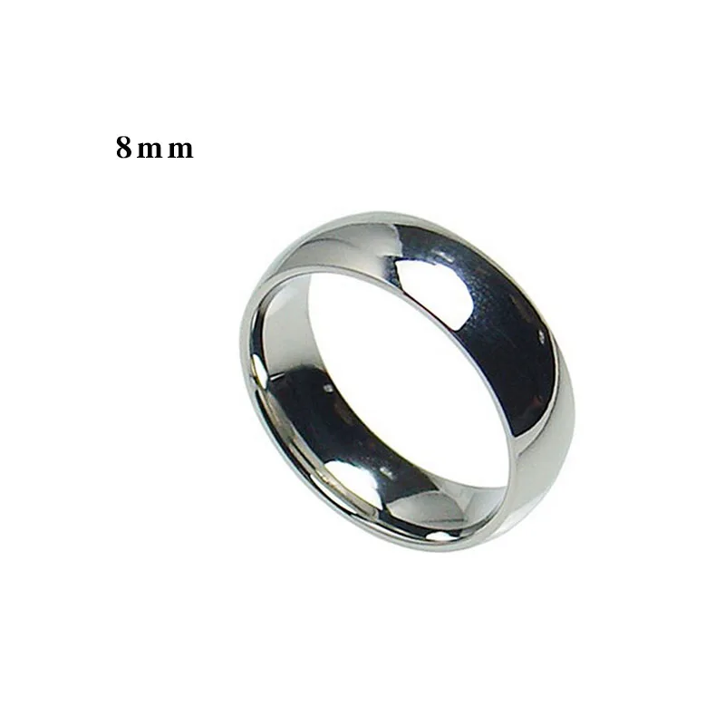 Inside and Outside Curved Smooth Stainless Steel Ring Set Couple Rings for Men Women 4mm6mm8mm12mm Wide