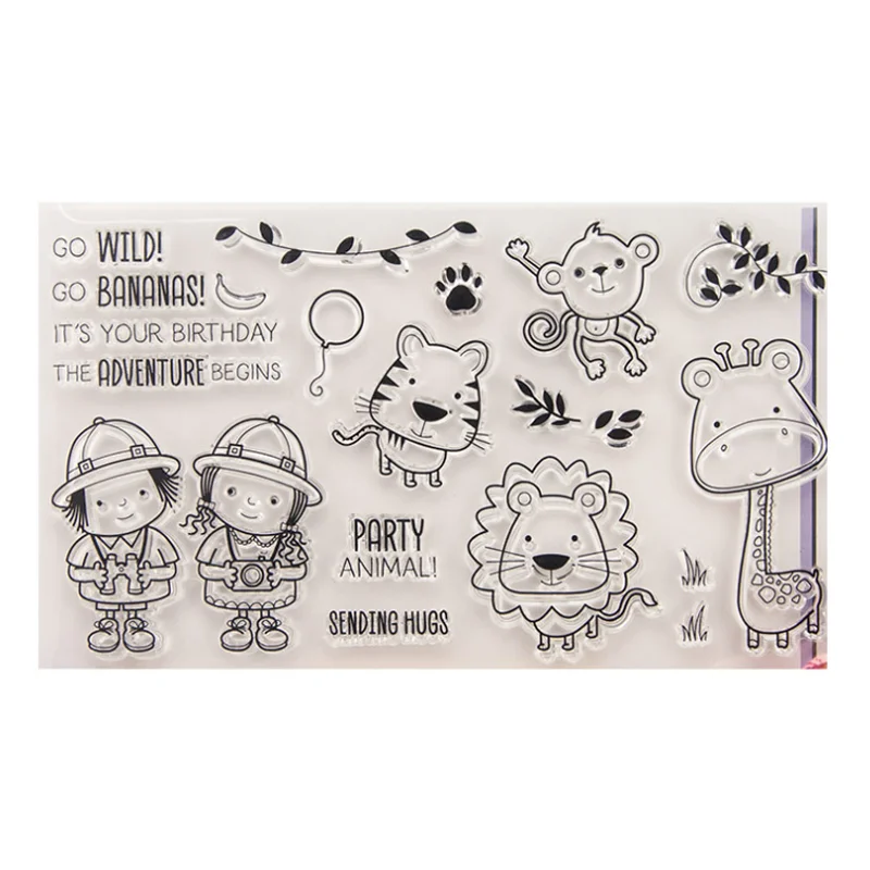 

1pc Monkey Tiger Transparent Clear Silicone Stamp Seal Cutting DIY Scrapbooking Rubber Stamping Coloring Diary Decor Reusable