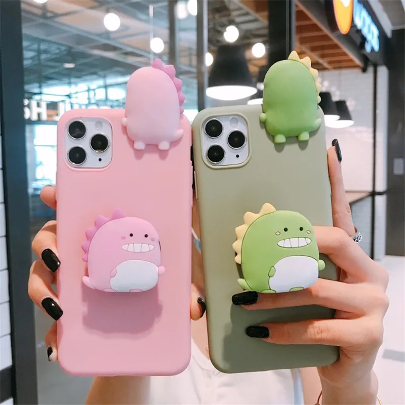 3D Cute Cartoon Dinosaur soft Phone case For Xiaomi Mi Note 10 Lite 8 9 Pro 5x 6x A1 A2 A3 CC9 mix 2 3 9T Cover fundas | Мобильные